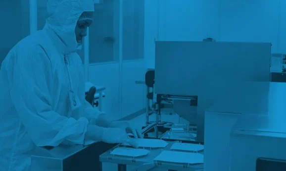 image of a person working in a cleanroom