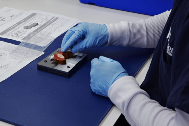 image of a medical device being inspected