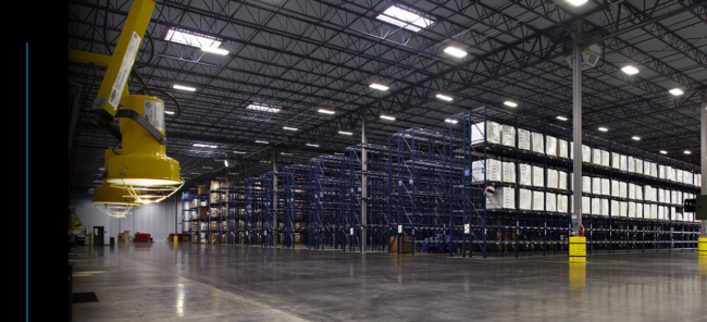 image showing the inside of a logistics warehouse