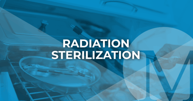 radiation sterilization millstone technician working with a radiation sterilization tray