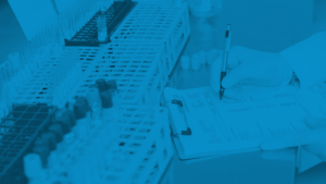 Medical device testing checklist with regulatory documentation and sample device under review